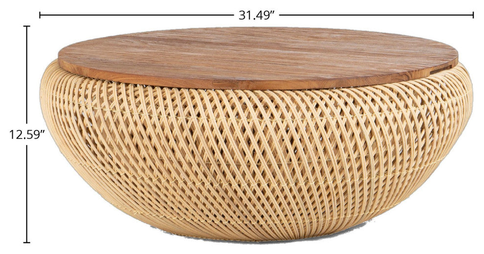 D-Bodhi Wave Coffee Table, Light Brown