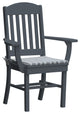 Poly Lumber Classic Dining Chair with Arms, Dark Gray