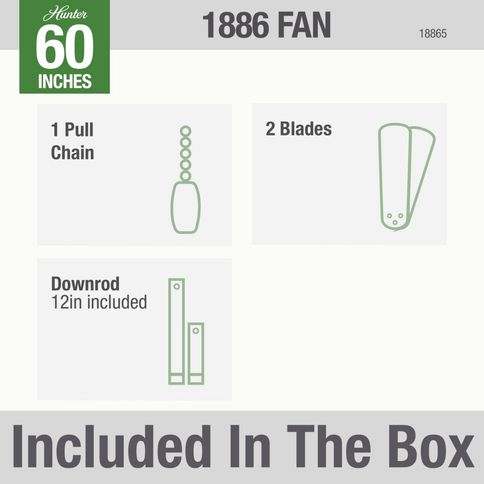 Hunter Fan Company 60" 1886 Limited Edition Midas Black Ceiling Fan