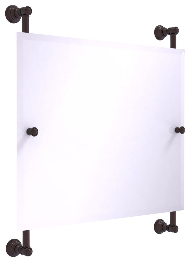 Carolina Landscape Frameless Rail Mounted Mirror, Antique Bronze
