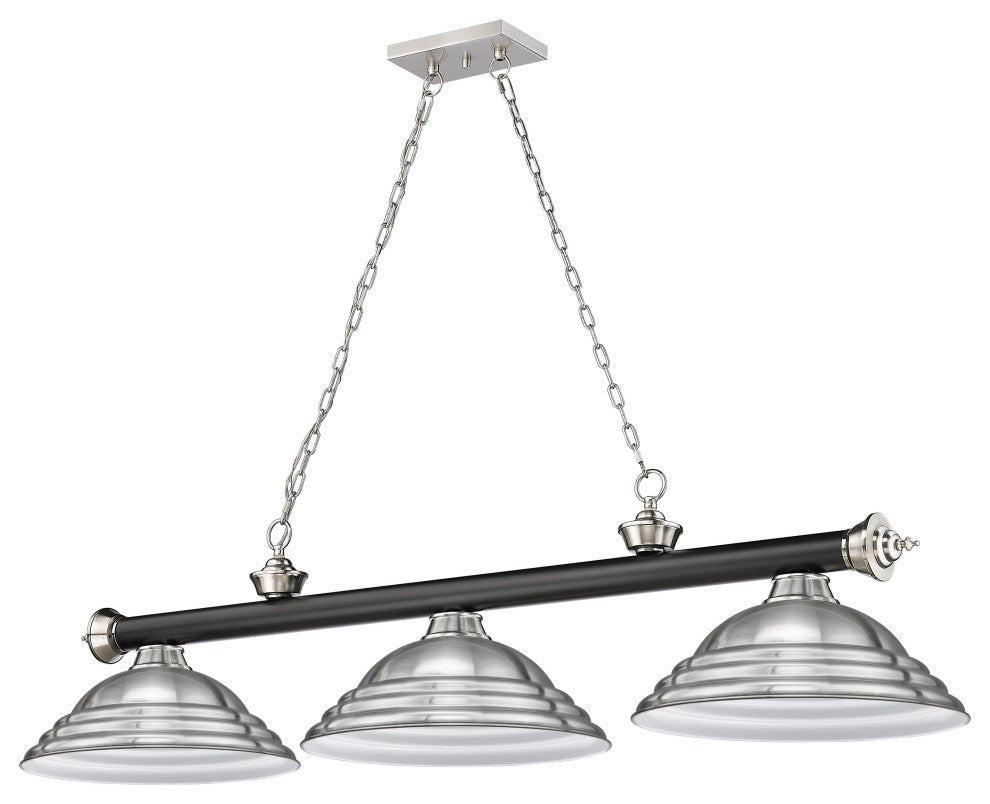 Zlite 2306-3MB-BN-SBN 3-Light Billiard, Brushed Nickel