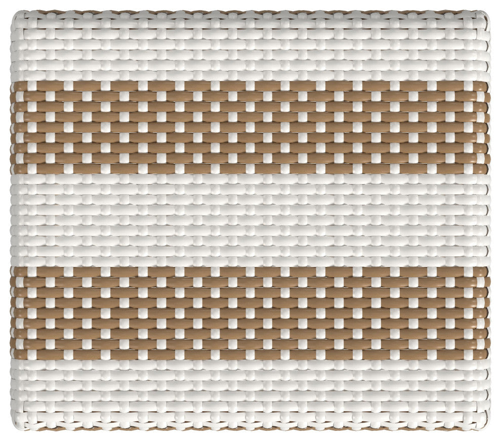 Tobias 30" Rectangular Rattan Barstool, Beige Stripe