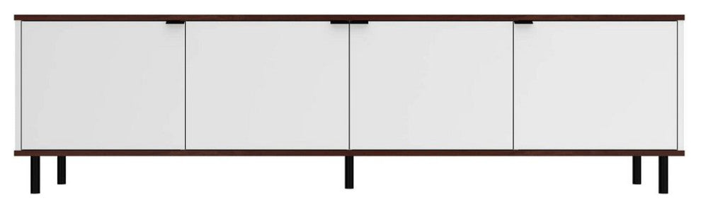 Mosholu 77.04 TV Stand in White and Nut Brown