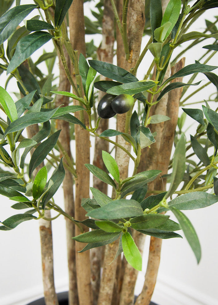 Faux Botanical Olive Tree in Green 52"H