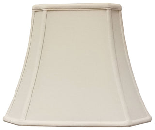 Royal Designs Square Cut Corner Bell Lamp Shade, Linen Eggshell, 9x16x13
