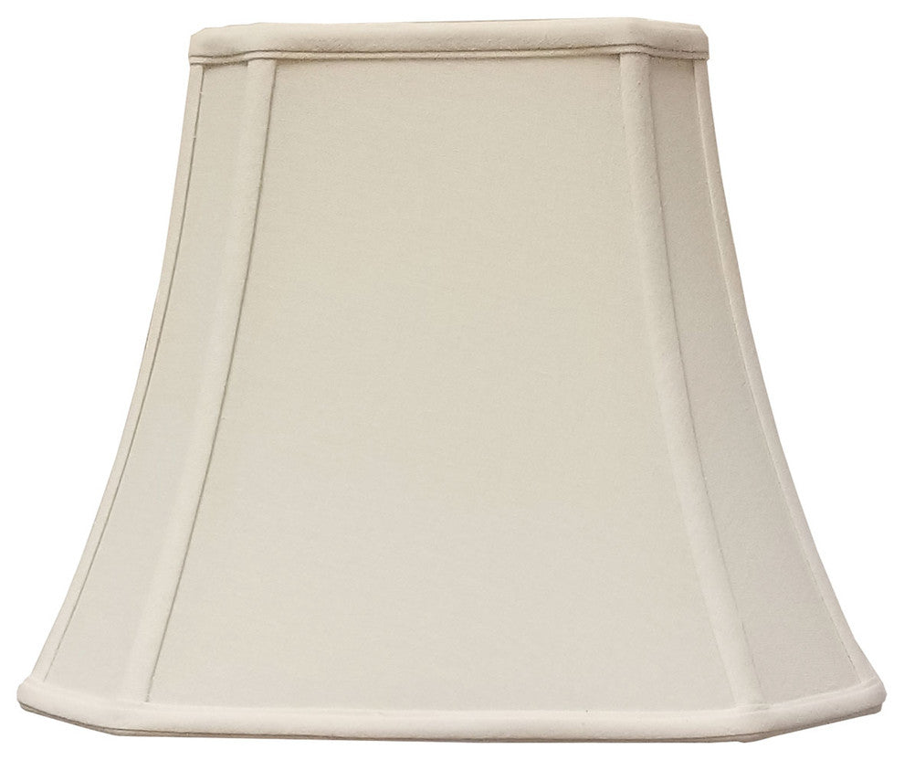 Royal Designs Square Cut Corner Bell Lamp Shade, Linen Eggshell, 9x16x13
