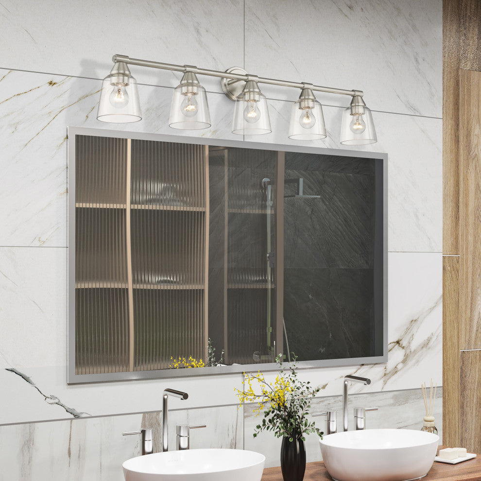 Catania 5-Light Brushed Nickel Large Vanity Sconce
