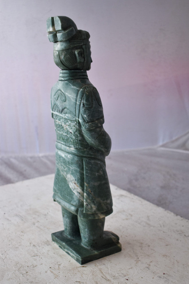 Asian Terracotta Warrior Standing Replica Made of Marble 6" x 4" x 19"H