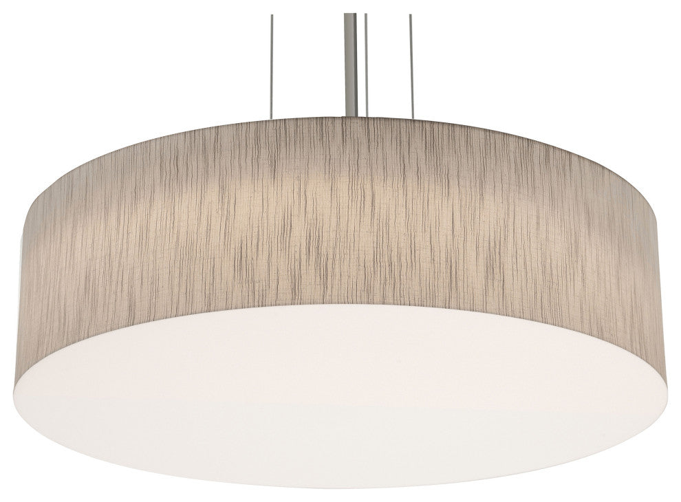 Anton 24" Medium Base Pendant, Satin Nickel Finish, Jute Shade