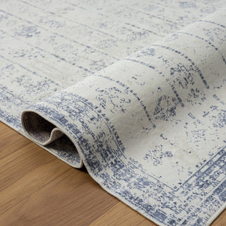 Ayla Blue/Gray Transitional Tribal Waterproof Area Rug, 2' X 5'