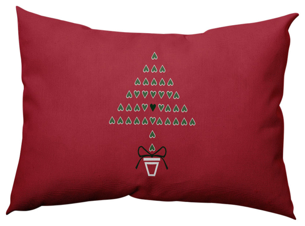 Hearty Holidays Decorative Throw Pillow, Muted Red, 14"x20"