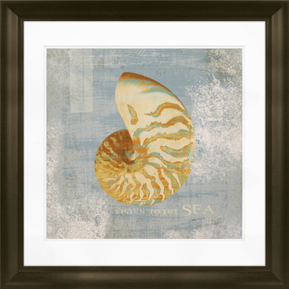 12"x12" Listen To The Sea Matted Framed Art