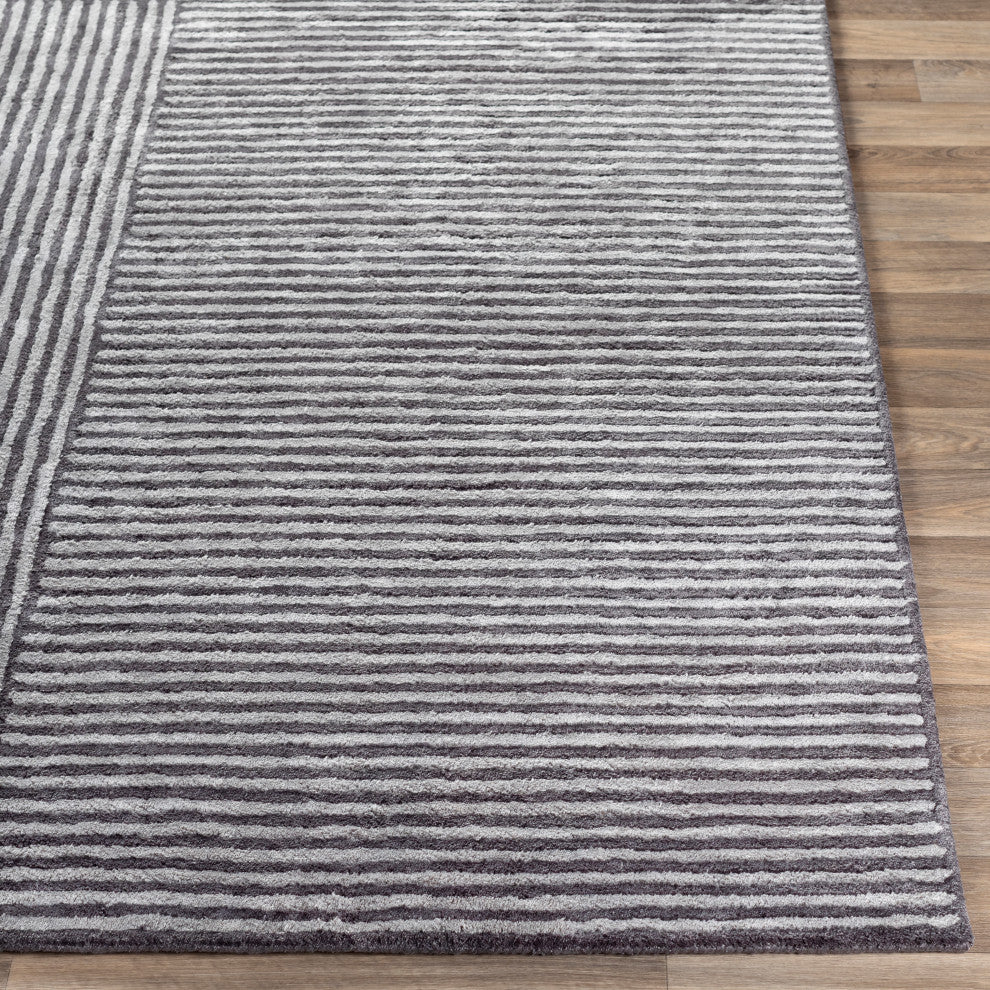 Surya Quartz QTZ-5038 9'x13' Rug, Black/Medium Gray