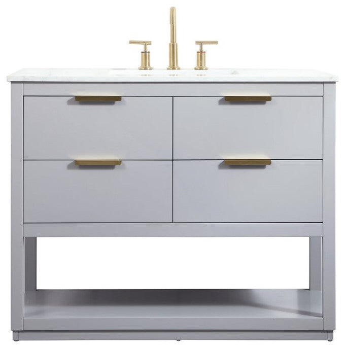 Louie 42" Single Bathroom Vanity, Gray