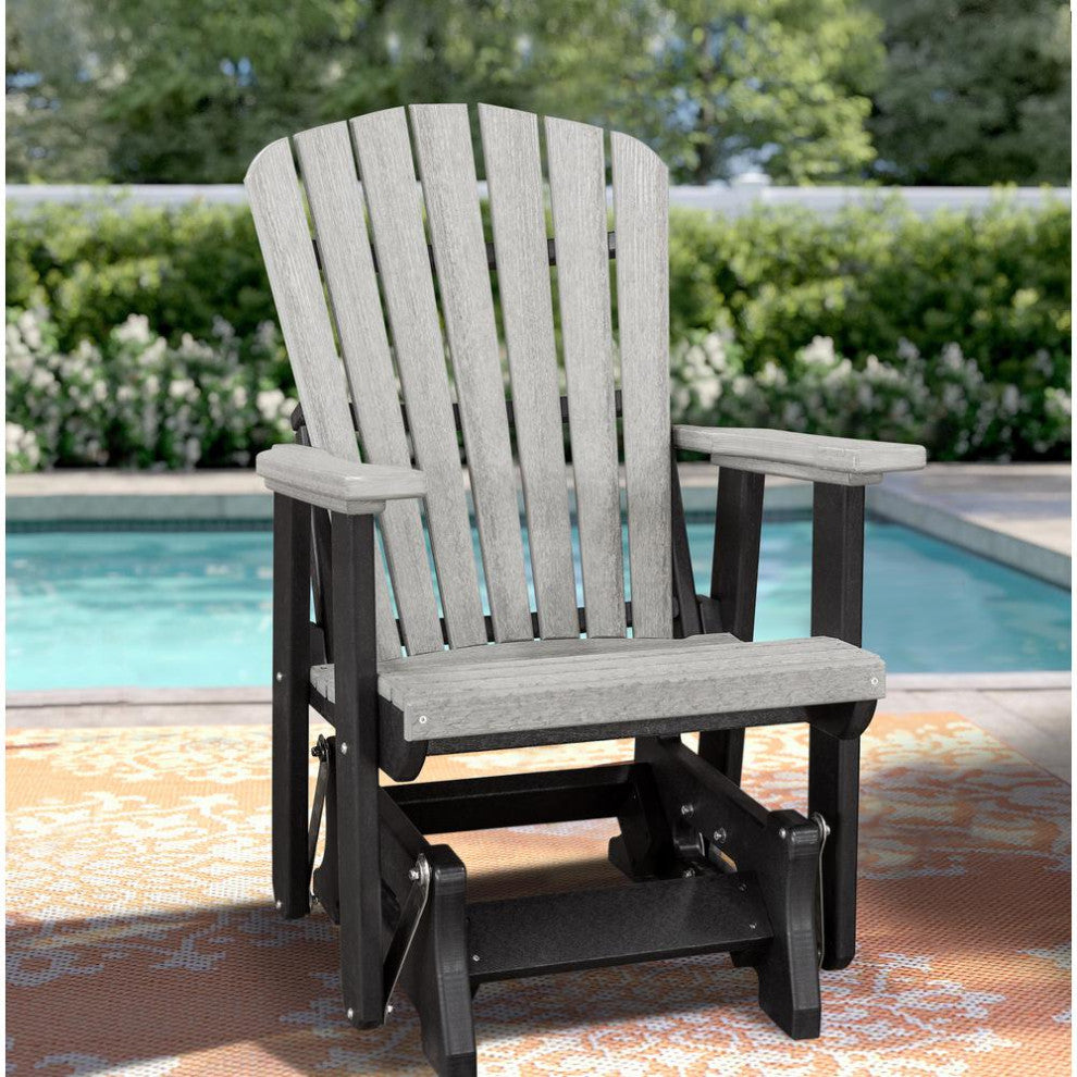 Fan Back Glider Made in the USA- Light Gray, Black