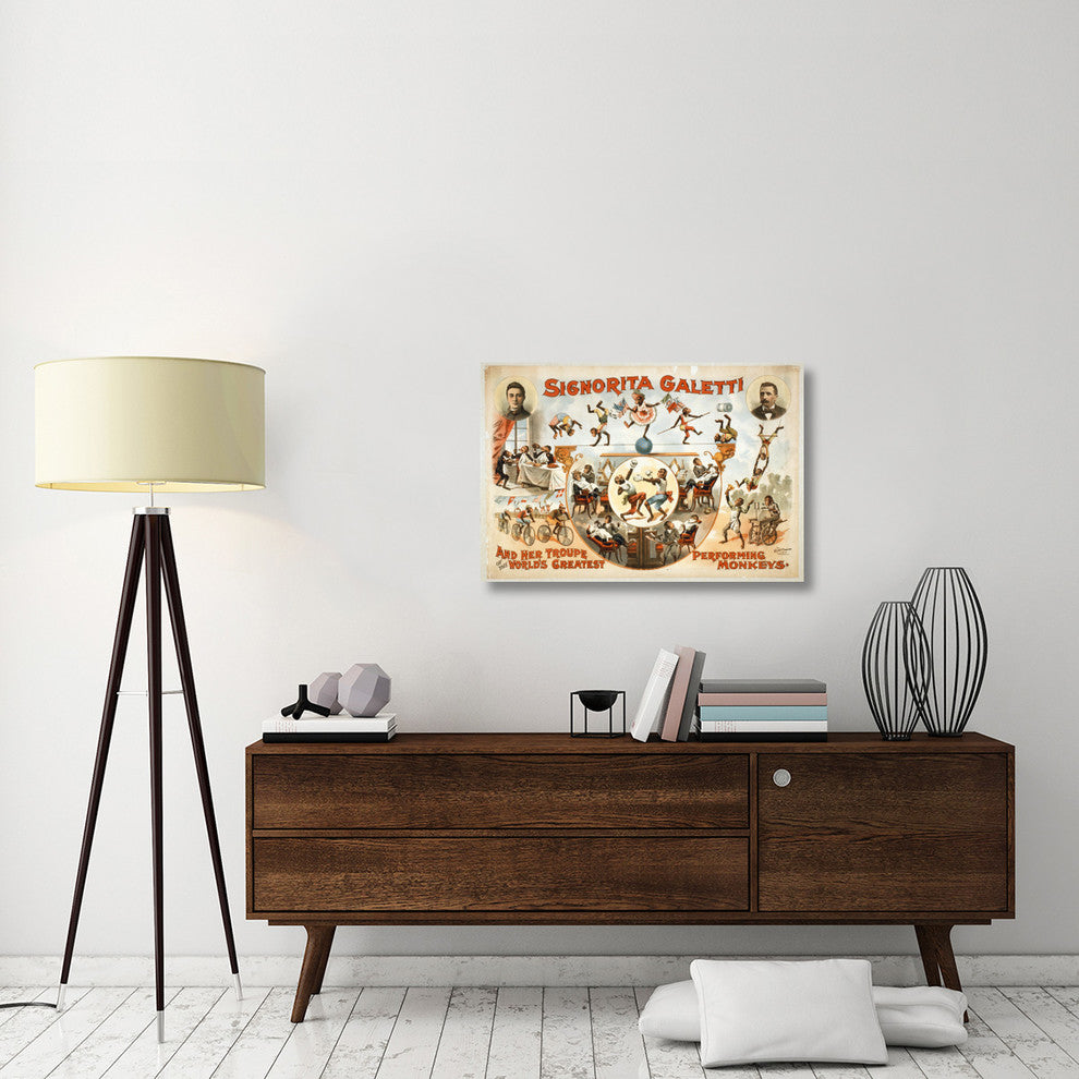 "Signorita Galetti Performing Monkeys" Canvas by Hollywood Photo Archive, 36x24"