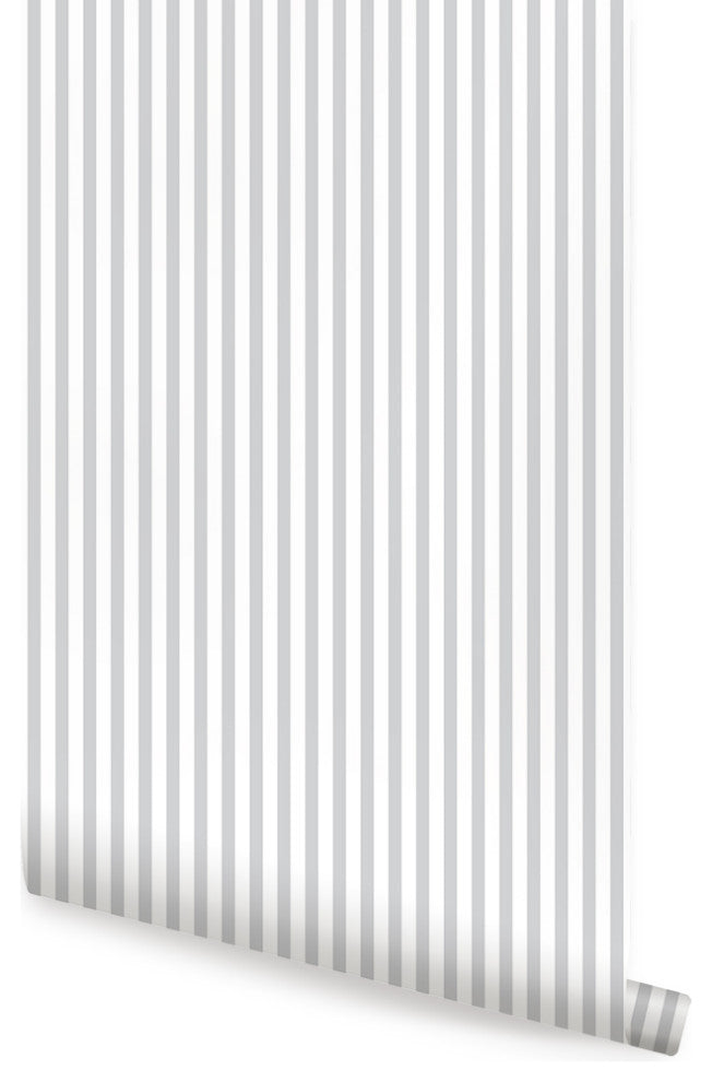 Thin Vertical Stripes Peel and Stick Vinyl Wallpaper, 24"x60"