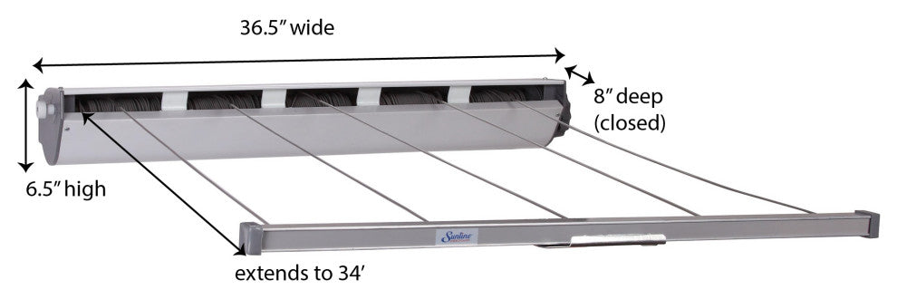 Household Essentials Retractable 5-Line Laundry Drying Rack