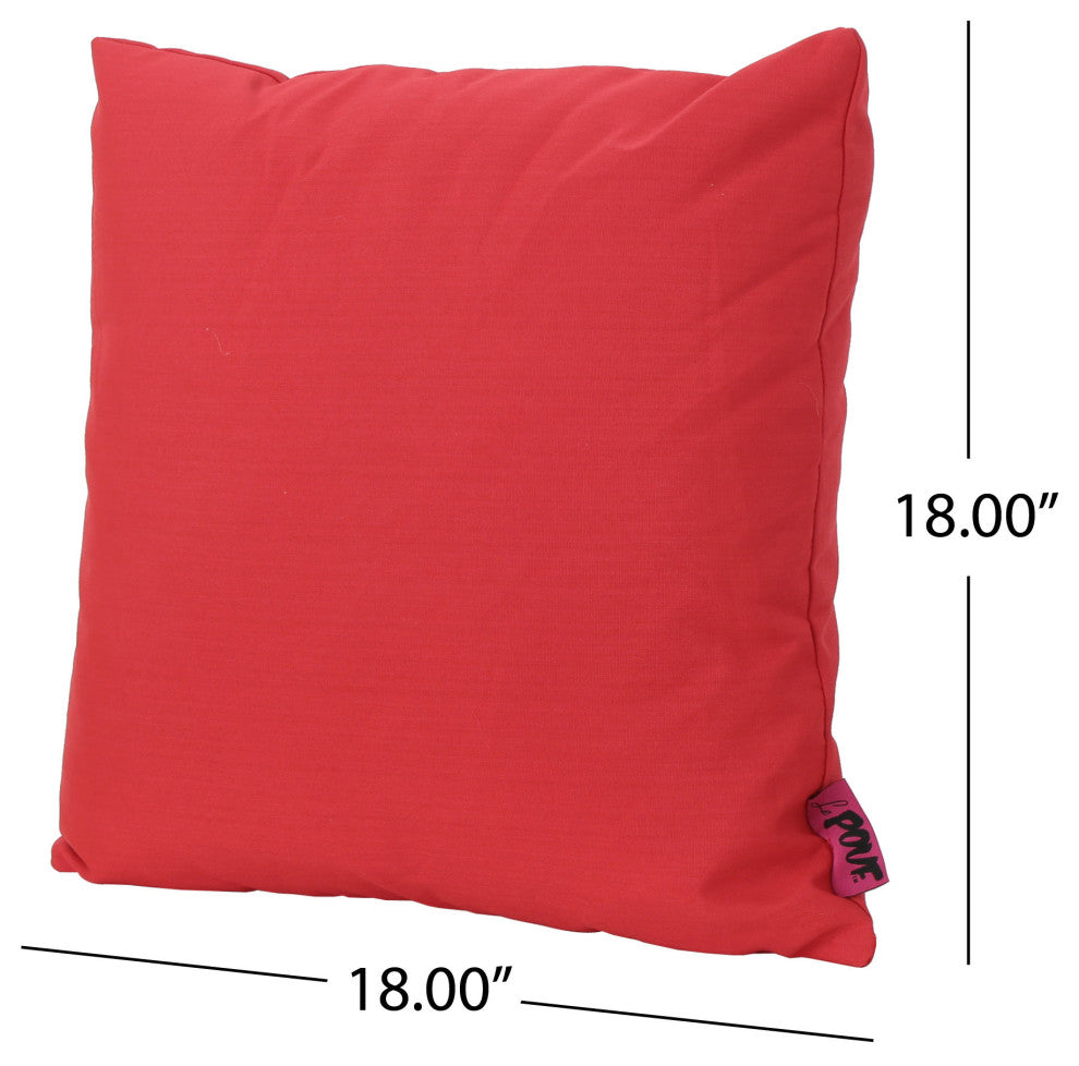 GDF Studio Kaffe Indoor Water Resistant Square Throw Pillow, Red, Set of 2
