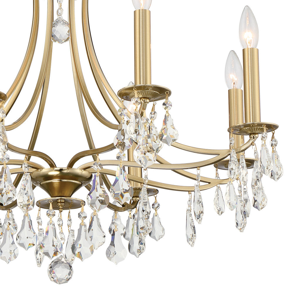 Crystorama Lighting Group 5938-CL-MWP Cedar 8 Light 28"W Crystal - Vibrant Gold