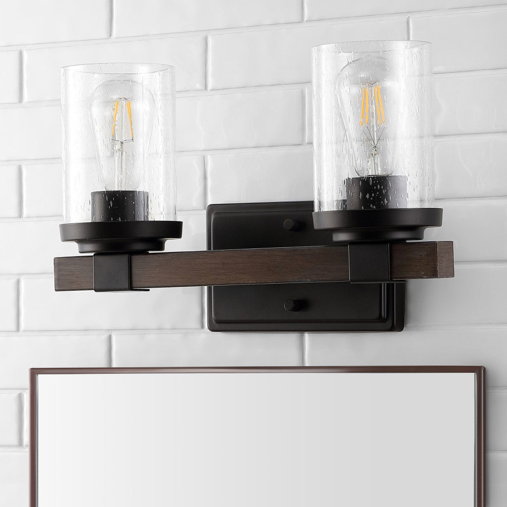 Bungalow Iron LED Vanity Light, Oil Rubbed Bronze, 2 Bulb