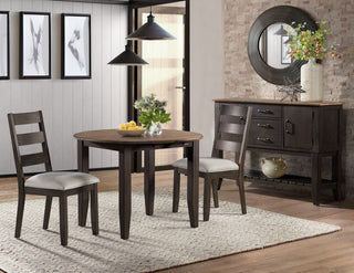 Beacon 60" Wide Dining Table With Self-Storing Leaf, Black and Walnut