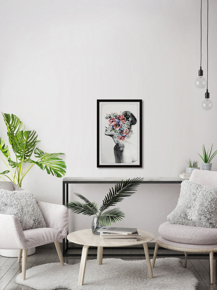 "Floral Thoughts" Framed Painting Print, 8"x12"