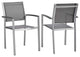 Shore Dining Chair Outdoor Patio Aluminum Set of 2, Silver Gray