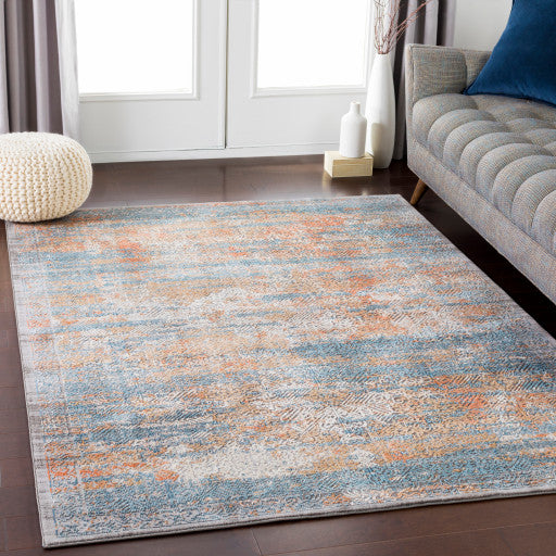 Surya Topkapi TPK-2304 6'9"x9'6" Rug, Navy/Aqua/Taupe/Burnt Orange/Cream/Khaki