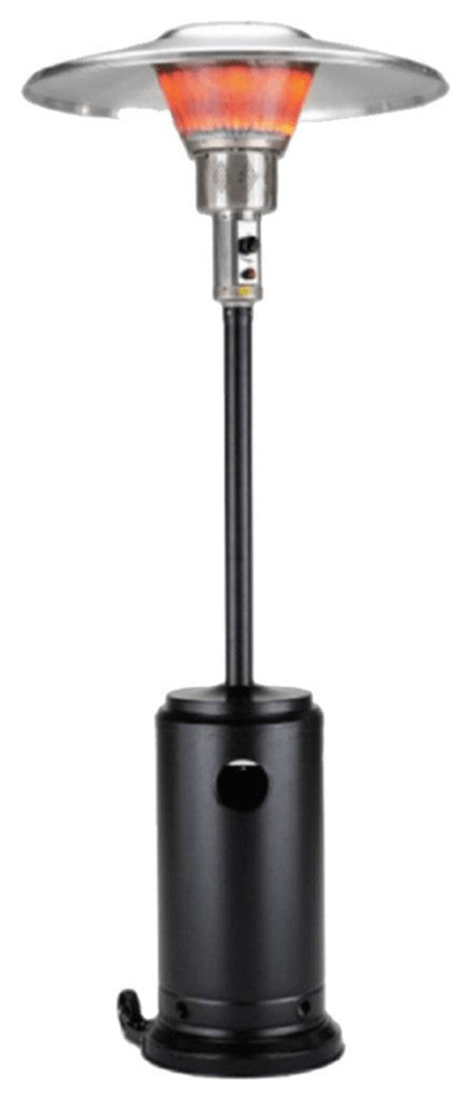 40000 BTU Black Steel Propane Cylindrical Pole Standing Patio Heater