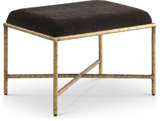 Valley Upholstered Bench, Brown, 25" W x 18" D, Gold, Chenille Fabric