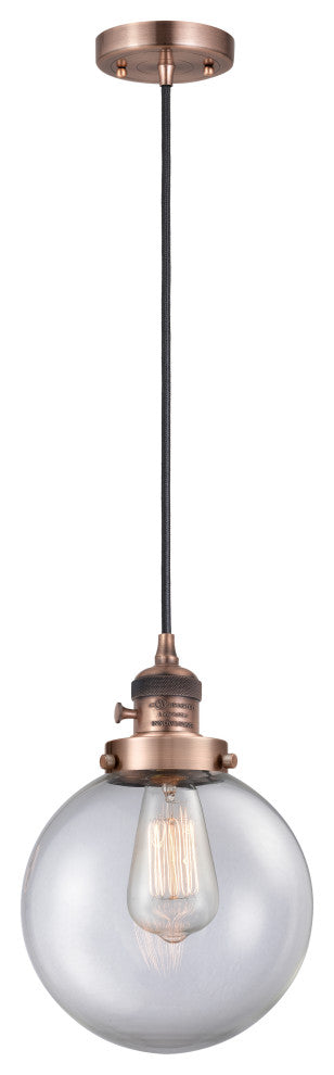 INNOVATIONS 201CSW-AC-G202-8-LED 1-Light Mini Pendant Antique Copper