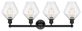 Cindyrella 4-Light 35" Bath Vanity Light, Matte Black, Seedy Shade