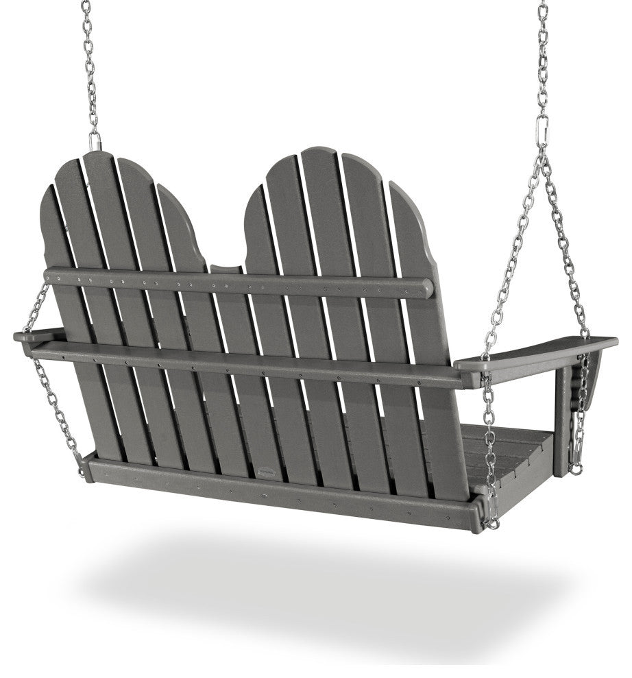 POLYWOOD Vineyard Adirondack 48" Swing, Black