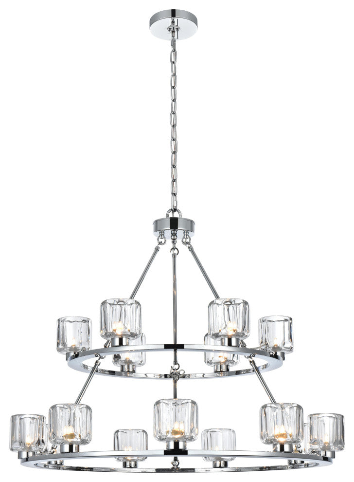 Home Living 36" Two-Tier Chandelier, Chrome
