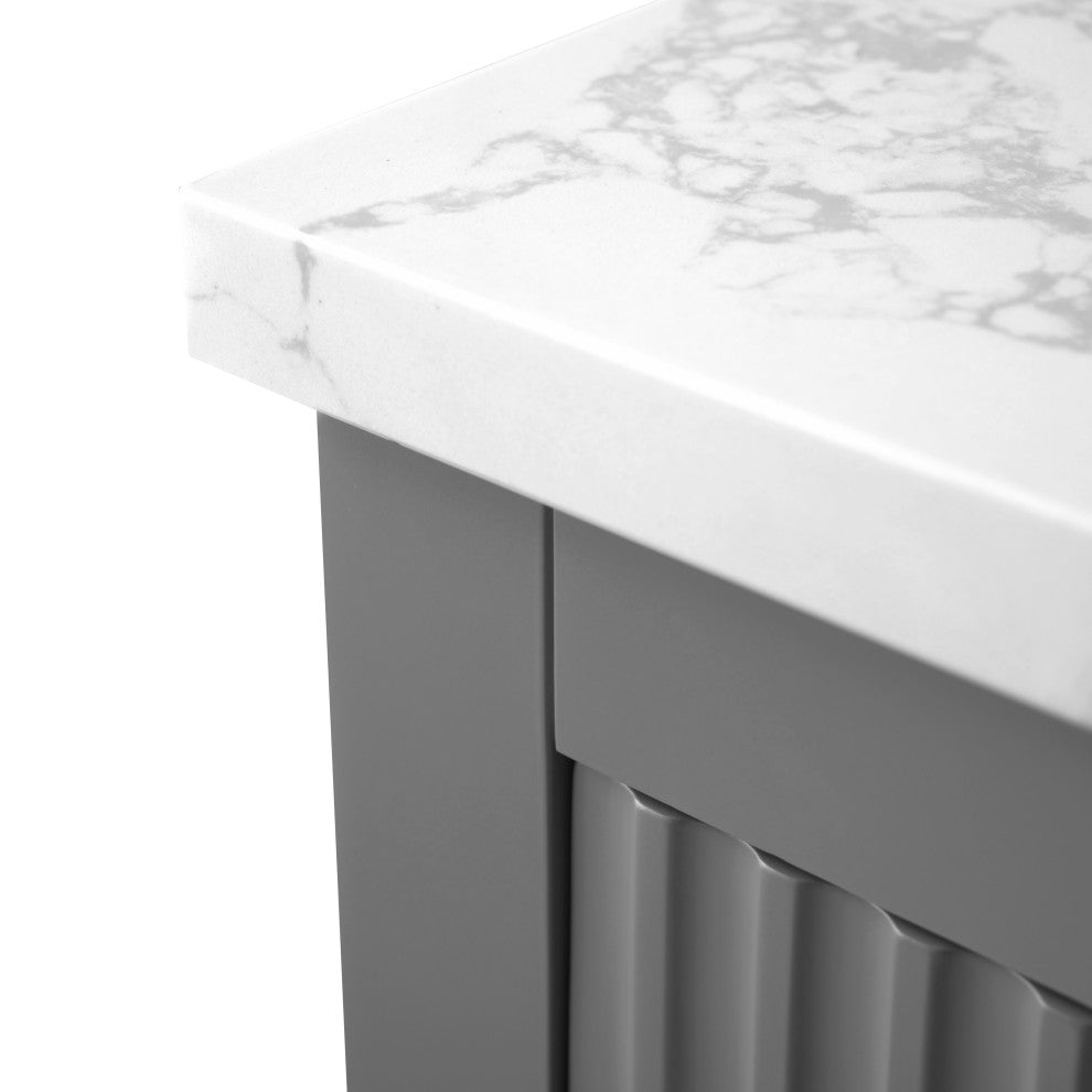 Vanity Art Freestanding Vanity, Cashmere Gray, 60", Single Sink, Golden Brushed