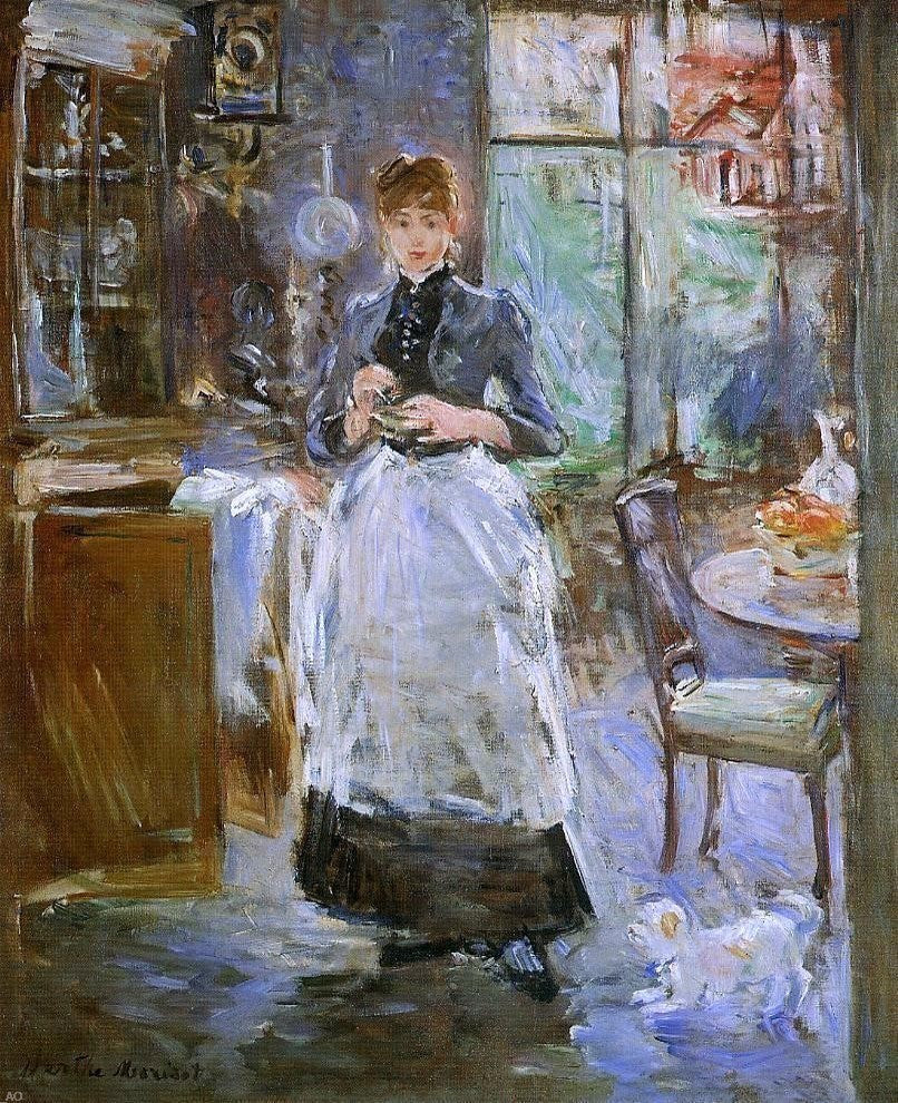 Berthe Morisot In the Dining Room, 20"x25" Wall Decal Print