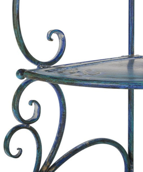 Safavieh Turuca 4 Tier Corner Shelf, Mossy Blue