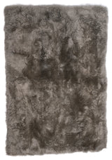 Longwool Sheepskin Straight Edge Rug, Vole, 4'x6'
