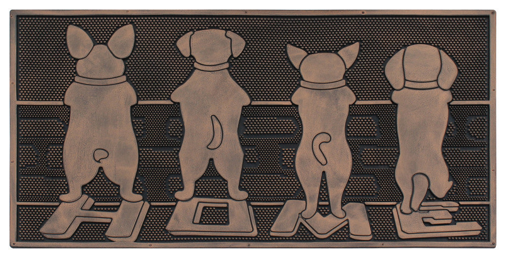 A1HC First Impression Dogs Home Rubber Mat, Beautifully Copper Finished 18"x30"