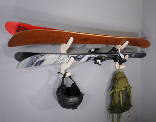Ski Rack - The Hallsteiner Series Horizontal Ski Wall Mount, Birch, Show-Off