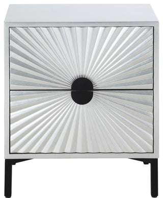 Glitz Antique Silver and Matte Black Side Table