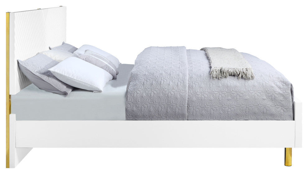 ACME Gaines Queen Bed, White High Gloss Finish