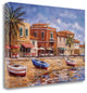 "Beachside Cafes" By Malcolm Surridge, Giclee Print on Gallery Wrap Canvas