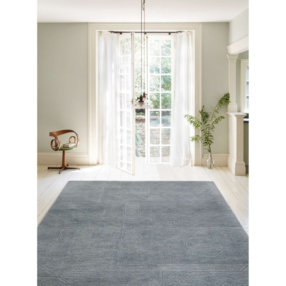 Quartz Relief Area Rug, Blue, 8'x10'