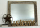 Rustic Mirror, Cornerblock Barnwood With Barbed Wire, 16x20