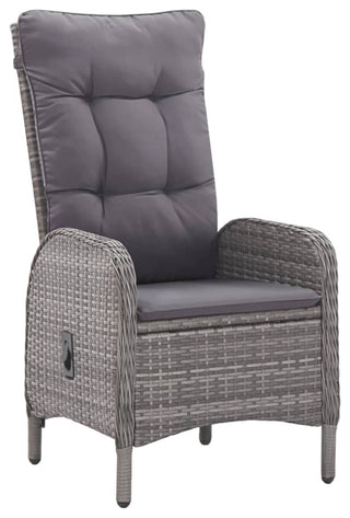 vidaXL Patio Dining Set 3 Piece Poly Rattan and Glass Gray Garden Furniture