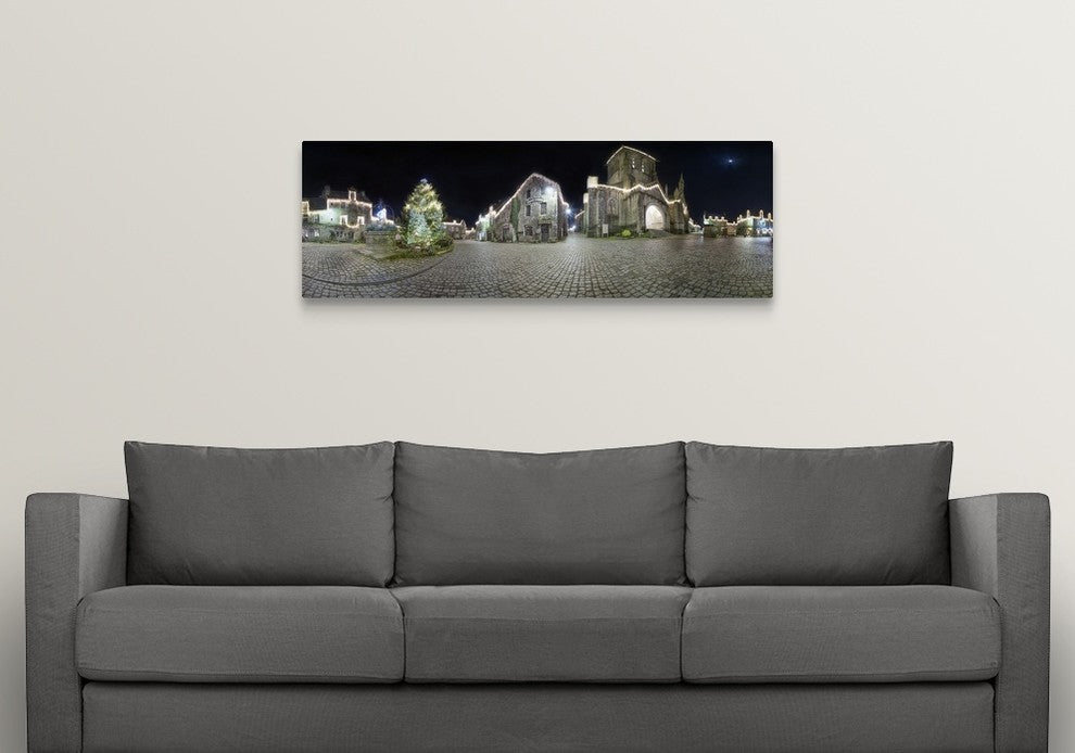 "Panorama de Locronan" Wrapped Canvas Art Print, 48"x16"x1.5"