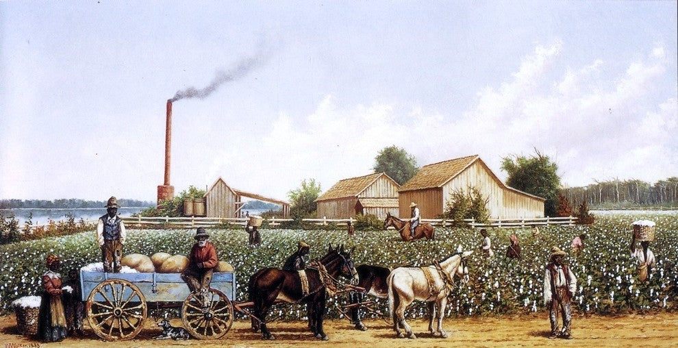 William Aiken Walker Plantation Wagon Scene, 15"x30" Wall Decal