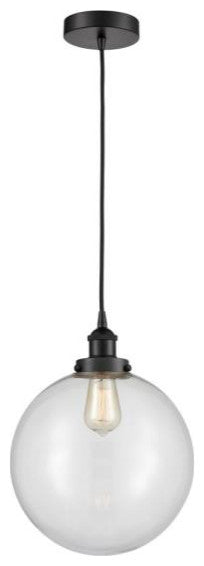 Innovations 616-1PH-BK-G202-12 1-Light Mini Pendant, Matte Black